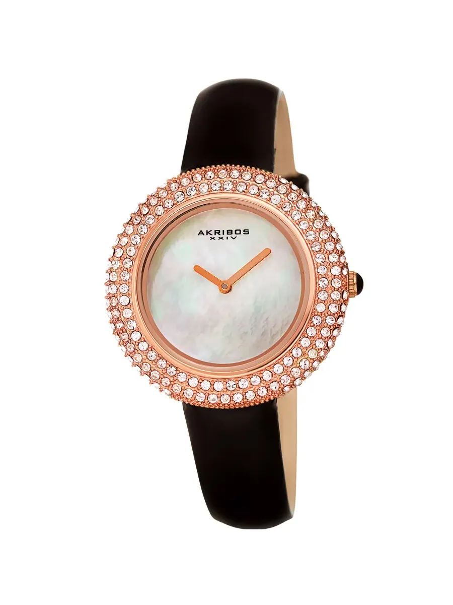 Женские часы Akribos XXIV с кварцевым механизмом, белым циферблатом AK1049BKR