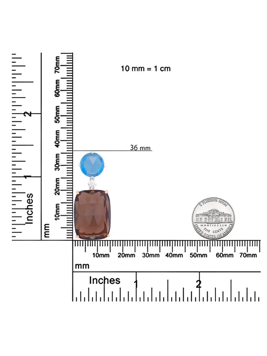 Подвесное колье 18" из розового и белого золота 18K с бриллиантами, лондонским синим топазом и — изображение 4 из 5