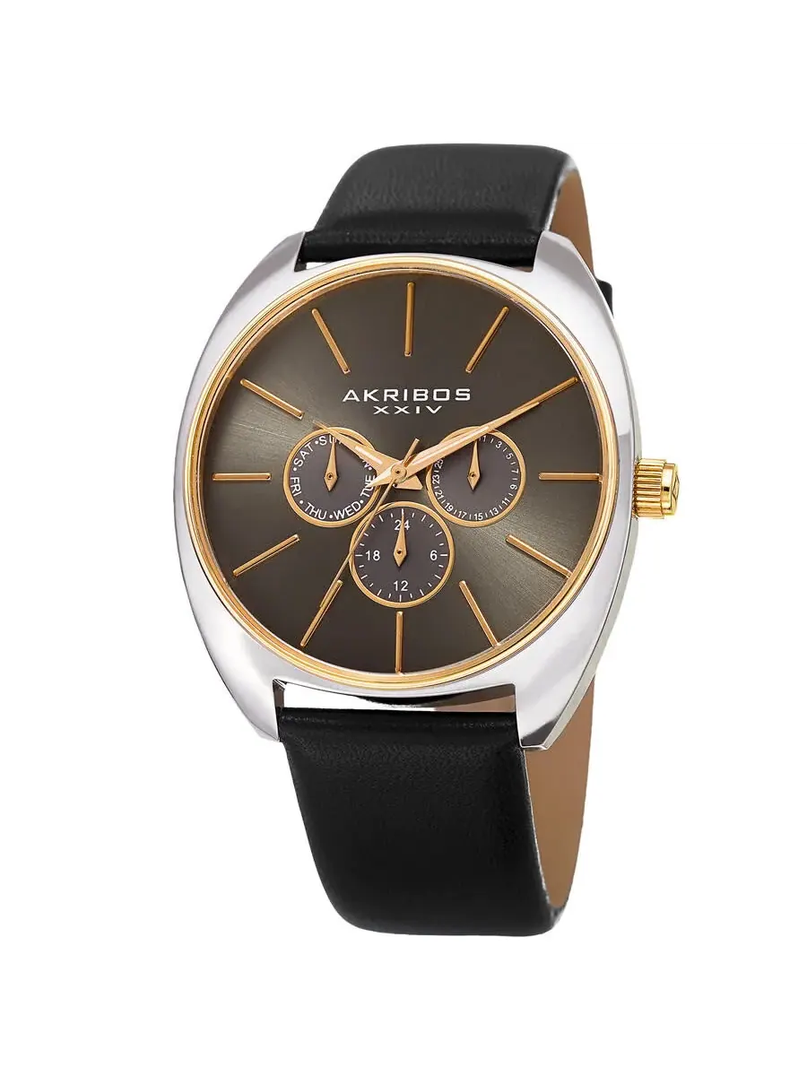 Женские часы Akribos XXIV Casual Chronograph Quartz с серым циферблатом, мужские часы P50186