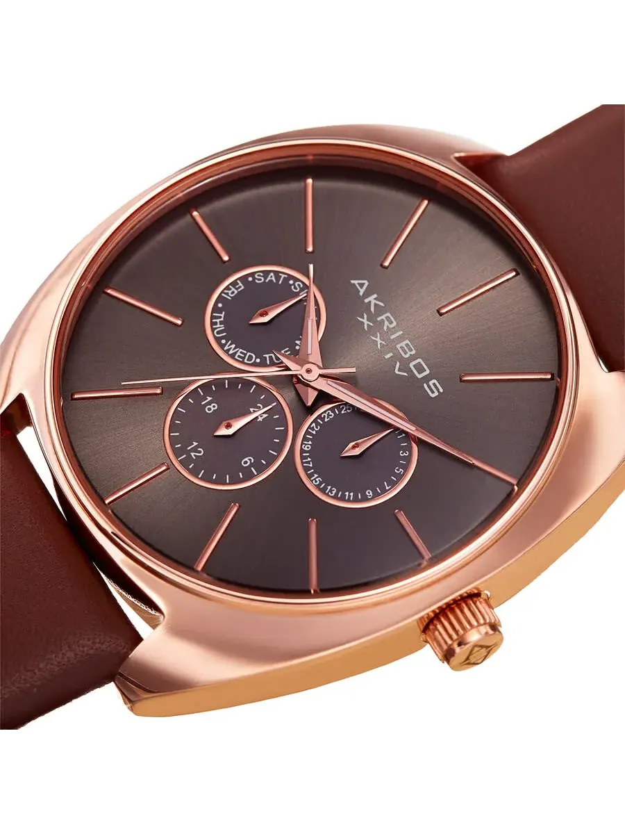 Женские часы Akribos XXIV Casual Chronograph Quartz с коричневым циферблатом P50187 — изображение 2 из 4
