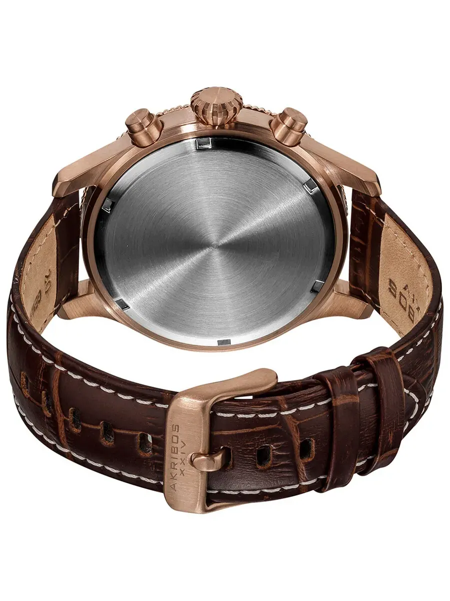Мужские часы Akribos Ultimate Chronograph с розовым золотым покрытием AK575BR Akribos XXIV — изображение 3 из 4
