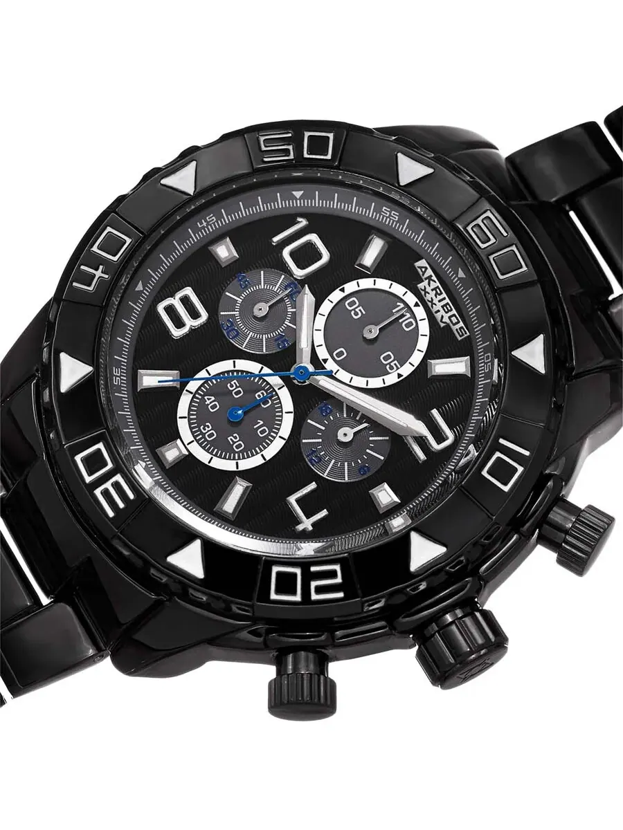 Мужские часы Akribos XXIV Chronograph с черным циферблатом AK814BK — изображение 4 из 4, оттенок черный