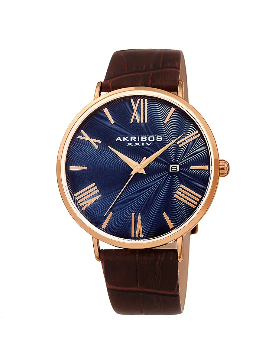 Мужские часы Akribos XXIV Waves с синим циферблатом AK1041RGBU