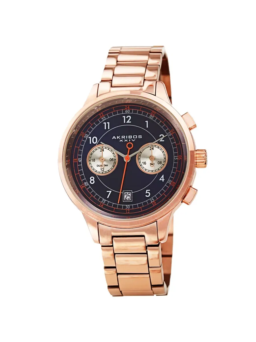 Мужские часы Akribos XXIV Chronograph с синим циферблатом AK1071RGBU