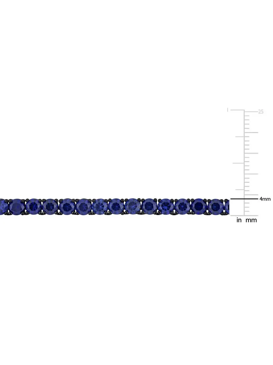Браслет для мужчин Amour 17 1/2 CT TGW с искусственным синим сапфиром, длина 9 дюймов — изображение 3 из 4, оттенок синий
