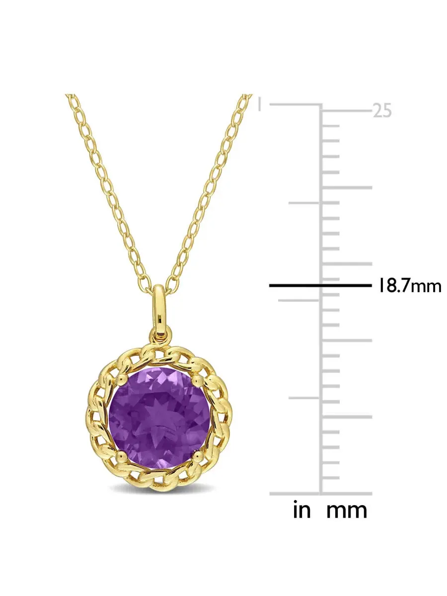Подвеска-ссылка с гало из африканского аметиста AMOUR 2 1/4 TGW с цепочкой из серебра 925 пробы с — изображение 2 из 5