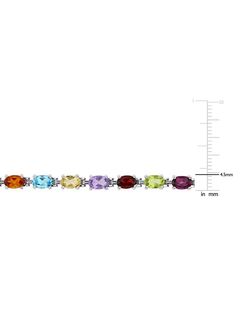 Браслет AMOUR 10 5/8 CT TGW овальной формы с многоцветными драгоценными камнями в форме теннисного — изображение 3 из 4