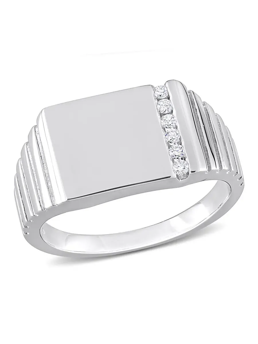 Кольцо Amour 1/10 CT с бриллиантом, модное — изображение 1 из 4, оттенок серебристый