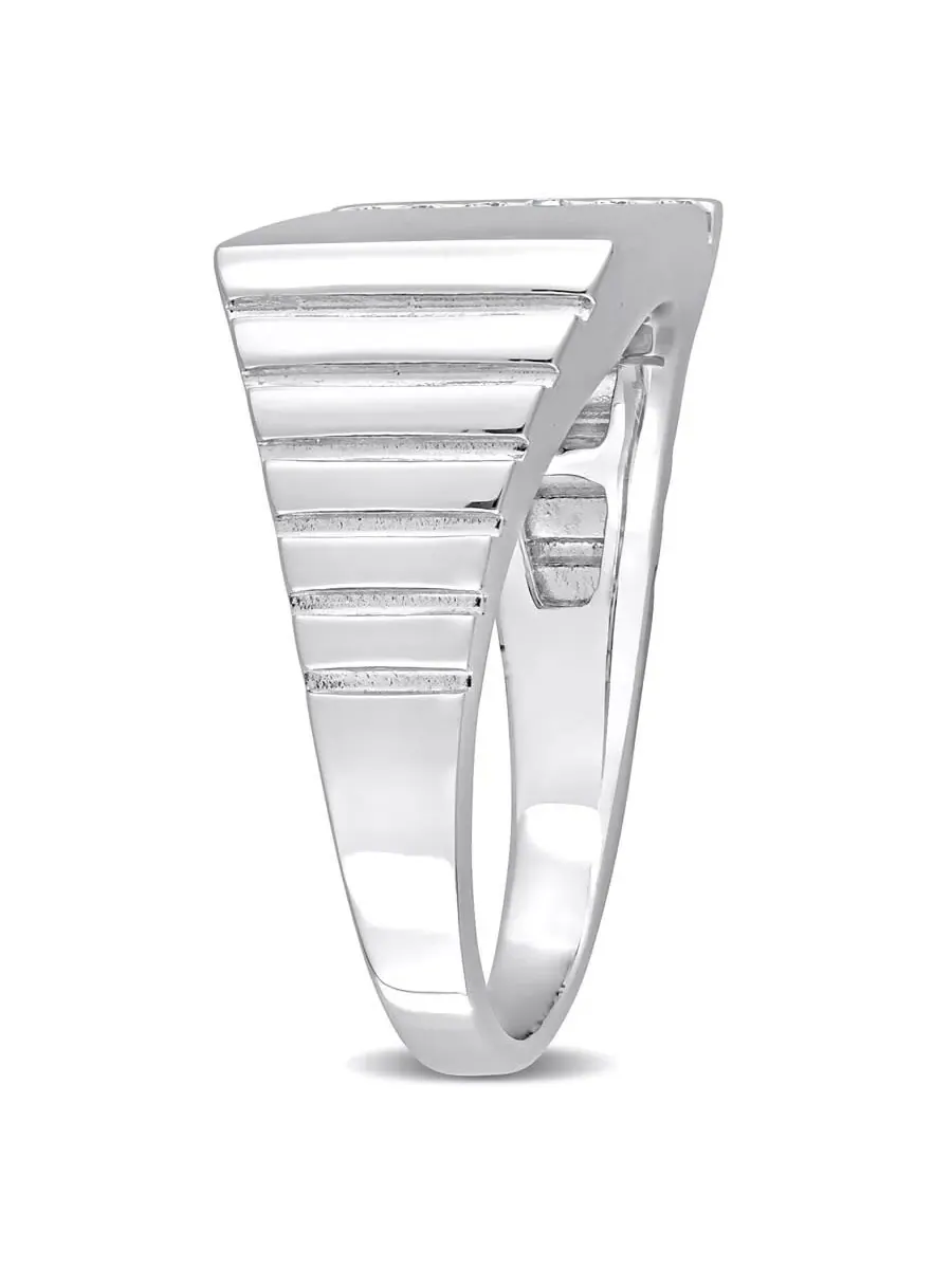 Кольцо Amour 1/10 CT с бриллиантом, модное — изображение 2 из 4, оттенок серебристый