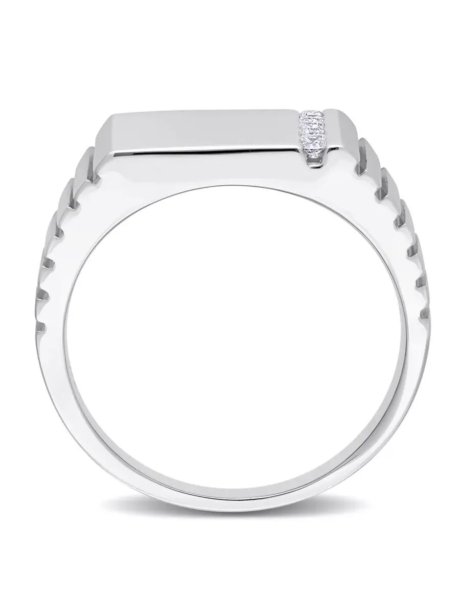 Кольцо Amour 1/10 CT с бриллиантом, модное — изображение 4 из 4, оттенок серебристый
