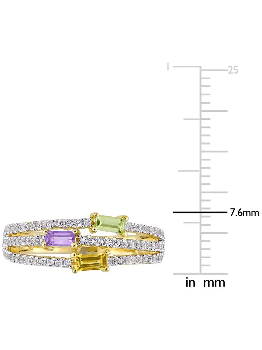 Кольцо Amour 5/8 CT TGW с цитрином, перидотом, аметистом и белым топазом, в оправе из стерлингового — изображение 3 из 6