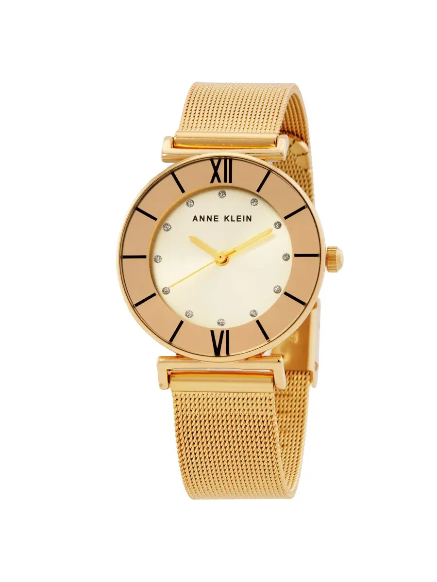 Женские кварцевые часы Anne Klein с золотым циферблатом и браслетом AK-3780CHGBST — изображение 1 из 4, оттенок золотистый