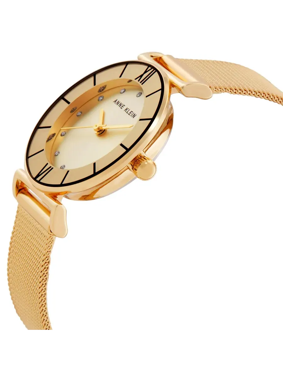 Женские кварцевые часы Anne Klein с золотым циферблатом и браслетом AK-3780CHGBST — изображение 2 из 4, оттенок золотистый