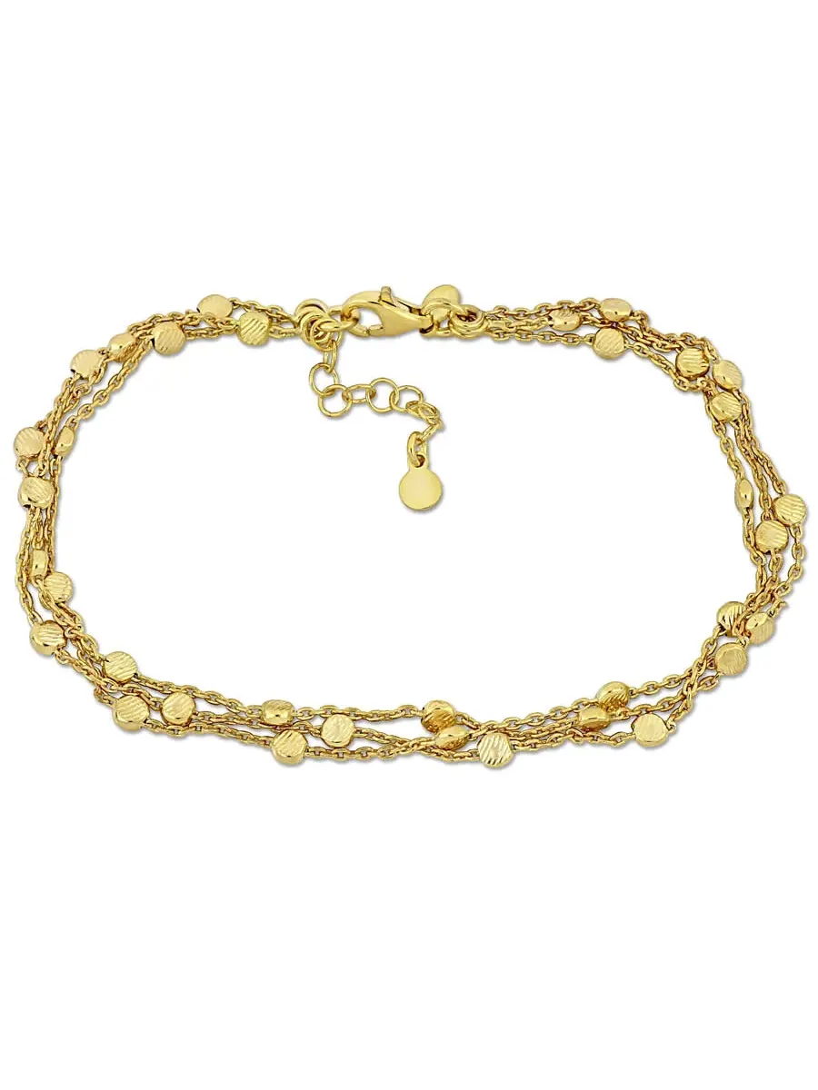 Браслет на щиколотку Amour с многорядной цепочкой и застежкой-лобстером из стерлингового серебра с — изображение 1 из 4