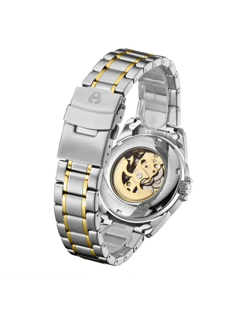 Мужские часы Anthony James Skeleton Automatic с золотым циферблатом AJ005N2 — изображение 2 из 4, оттенок желтый золотистый