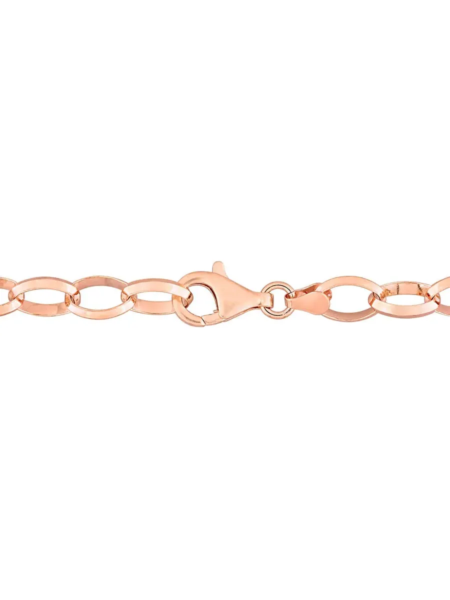 Браслет AMOUR Rolo Chain из серебра с розовым покрытием, 7,5 дюймов — изображение 2 из 5, оттенок розовый золотистый