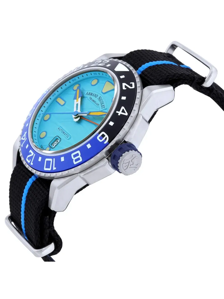 Мужские часы Armand Nicolet JSH Automatic Batman Bezel A486RGU-TF-BN24480AANU — изображение 2 из 3, оттенок черный синий