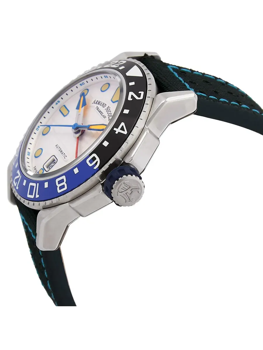Мужские часы Armand Nicolet JSH Automatic с серебристым циферблатом и безелем «Бэтмен» — изображение 2 из 3
