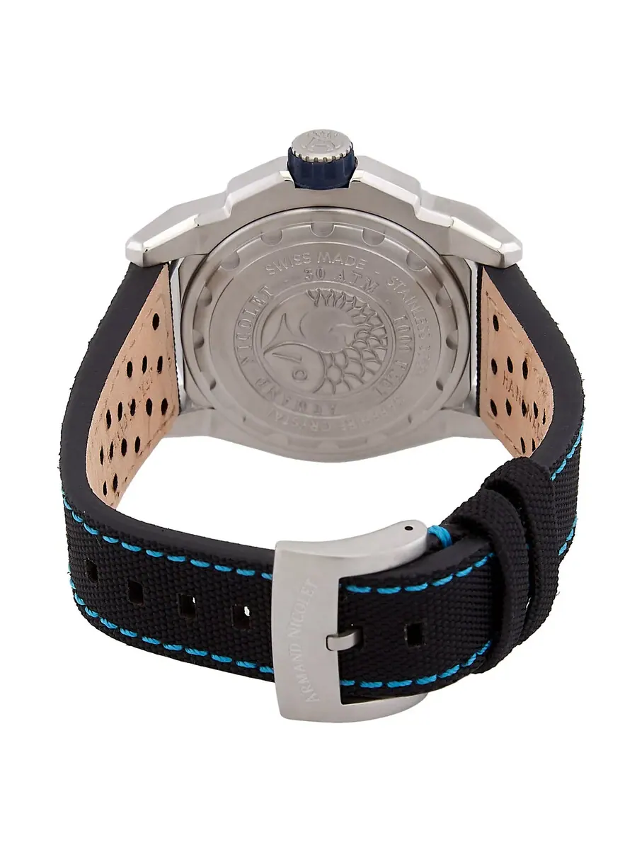 Мужские часы Armand Nicolet JSH Automatic с серебристым циферблатом и безелем «Бэтмен» — изображение 3 из 3