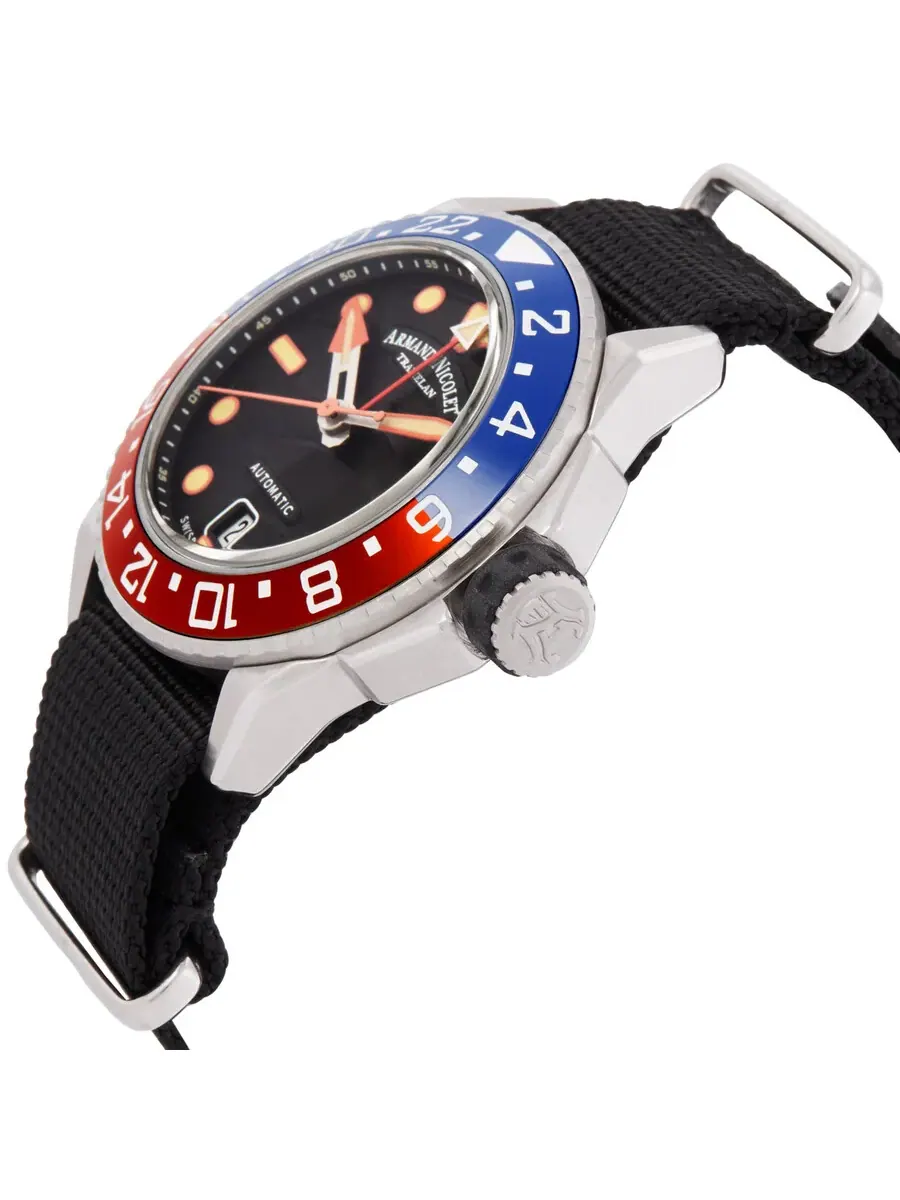 Мужские часы Armand Nicolet JSH GMT с автоматическим механизмом — изображение 2 из 3, оттенок синий оранжевый