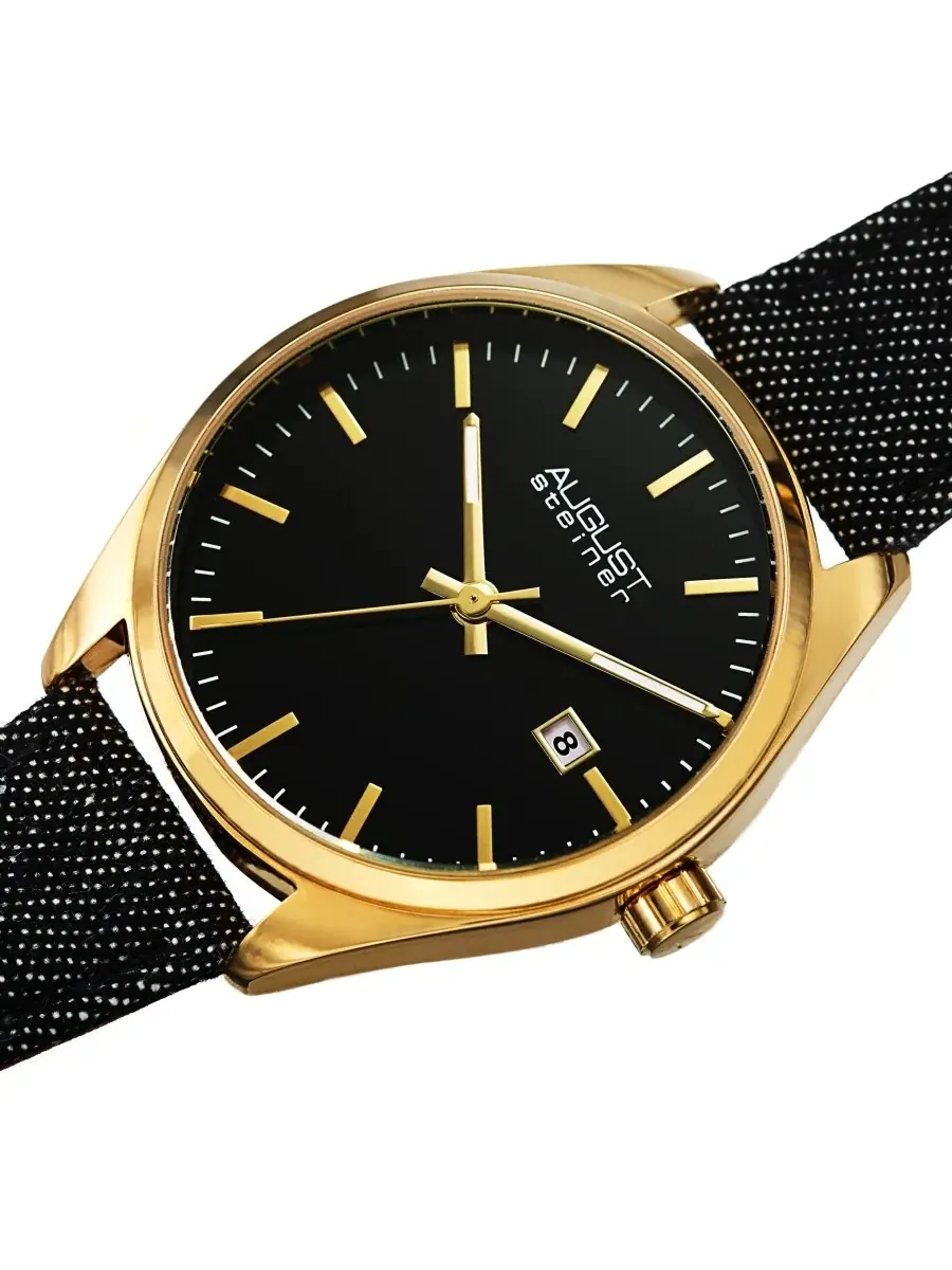 Женские часы August Steiner Quartz с черным циферблатом AS8266BK — изображение 2 из 4, оттенок желтый золотистый