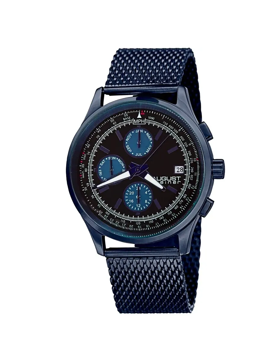 Мужские часы August Steiner Quartz с черным циферблатом AS8194BU