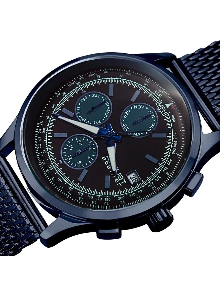Мужские часы August Steiner Quartz с черным циферблатом AS8194BU — изображение 2 из 4, оттенок синий