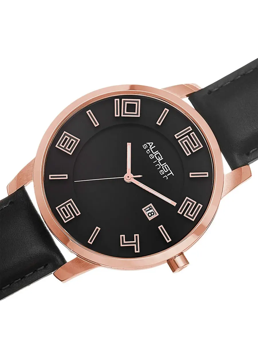 Мужские часы August Steiner Black AS8108BKR — изображение 2 из 4, оттенок розовый золотистый
