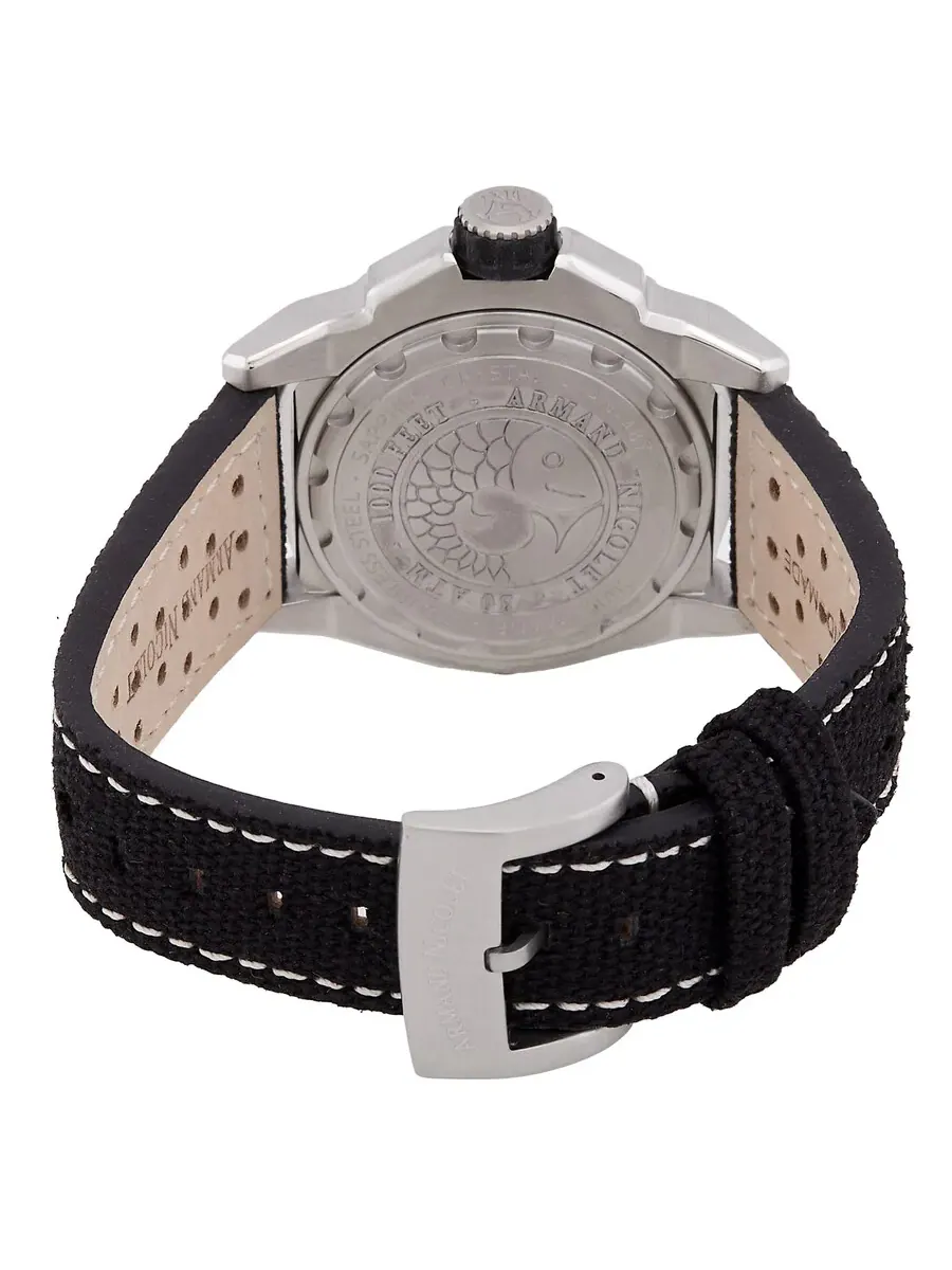 Мужские часы Armand Nicolet JSH GMT с автоматическим механизмом и черным циферблатом — изображение 3 из 3