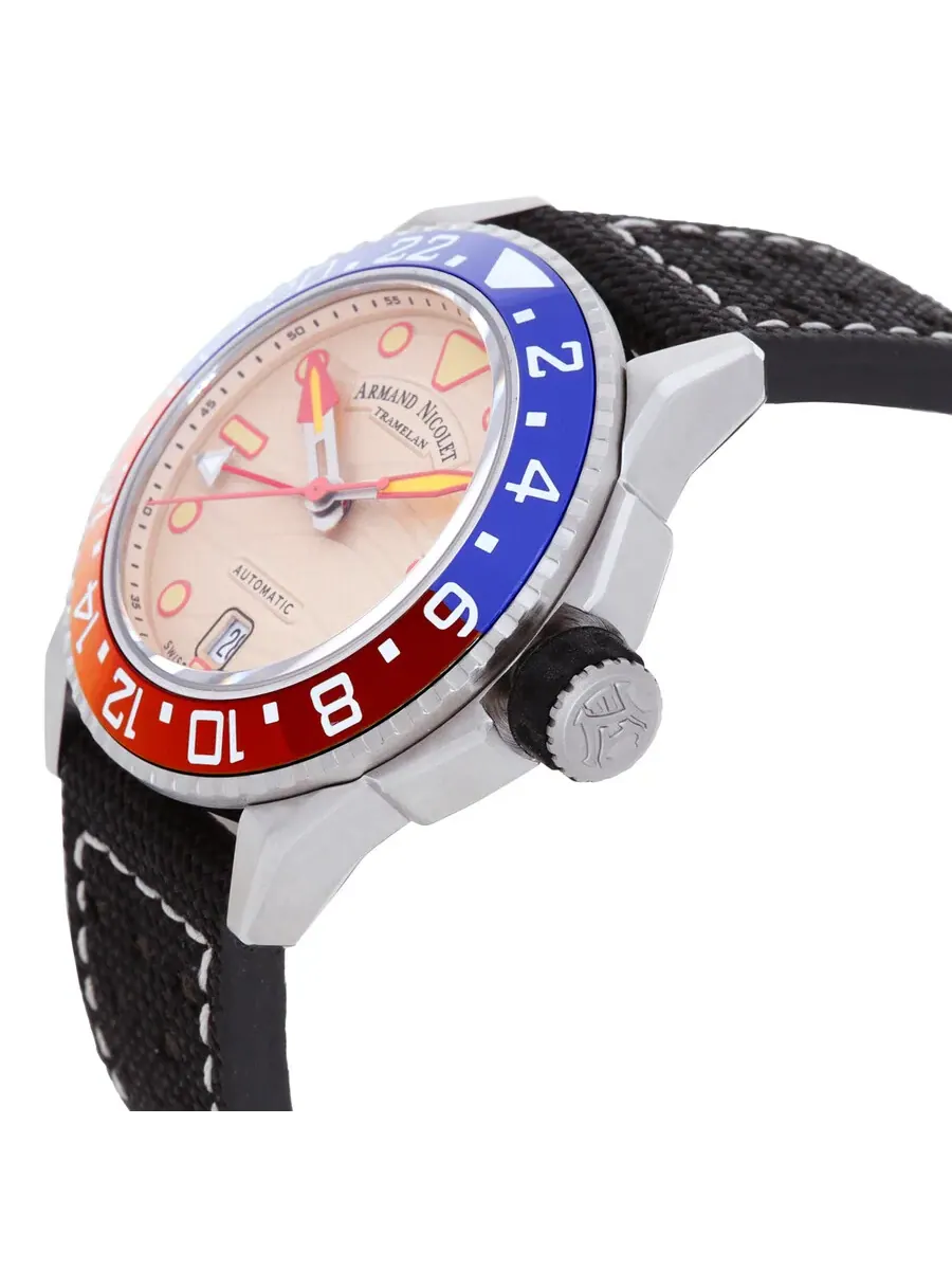 Мужские часы Armand Nicolet JSH GMT Automatic A487RGN-KO-P0640NC8 — изображение 2 из 3, оттенок синий оранжевый