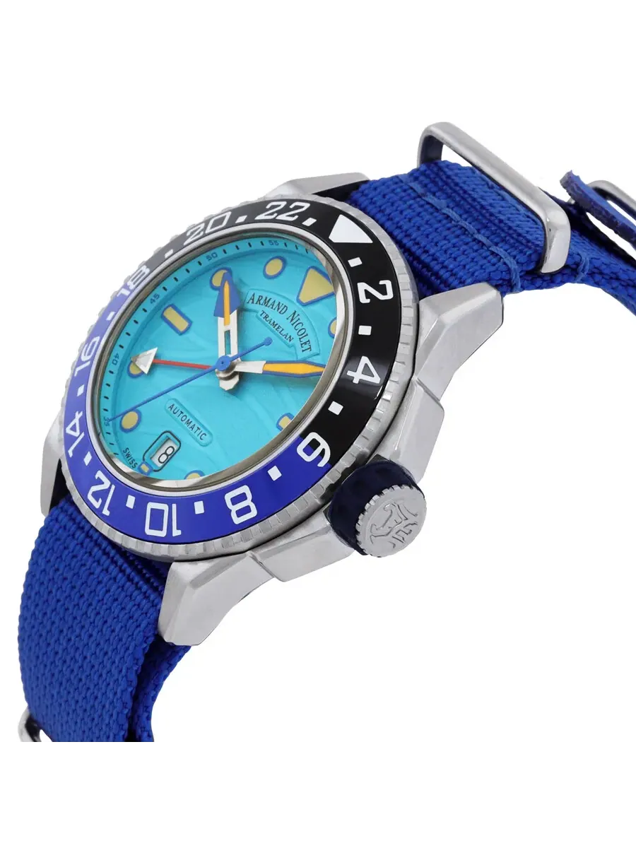 Мужские часы Armand Nicolet JSH GMT Automatic с безелем Batman A487RGU-TF-BN22481AAUU — изображение 2 из 3