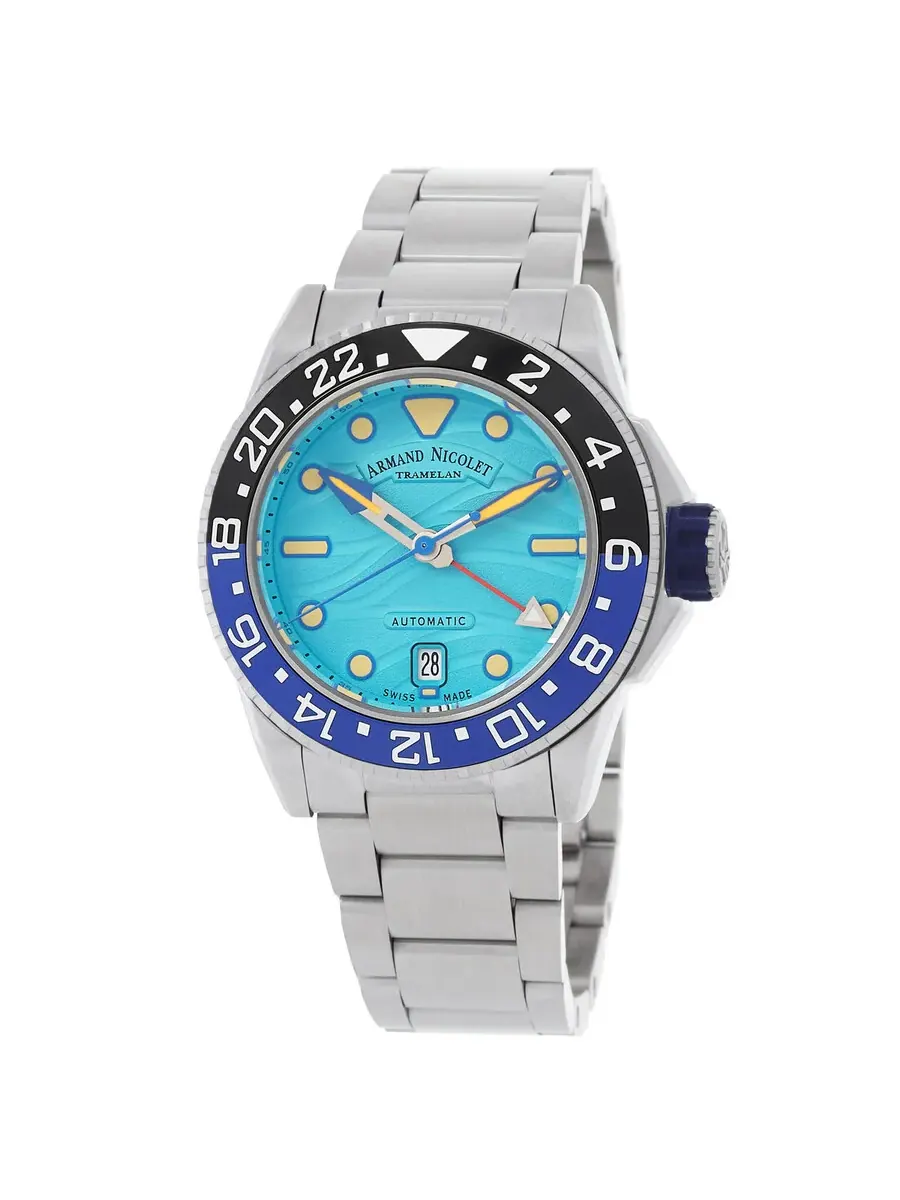 Мужские часы Armand Nicolet JSH GMT Automatic A487RGU-TF-MA2481AA — изображение 1 из 3, оттенок черный синий