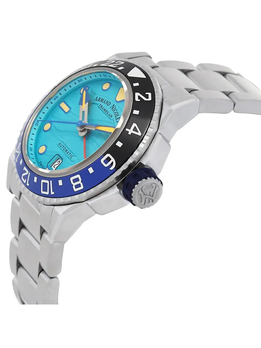 Мужские часы Armand Nicolet JSH GMT Automatic A487RGU-TF-MA2481AA — изображение 2 из 3, оттенок черный синий