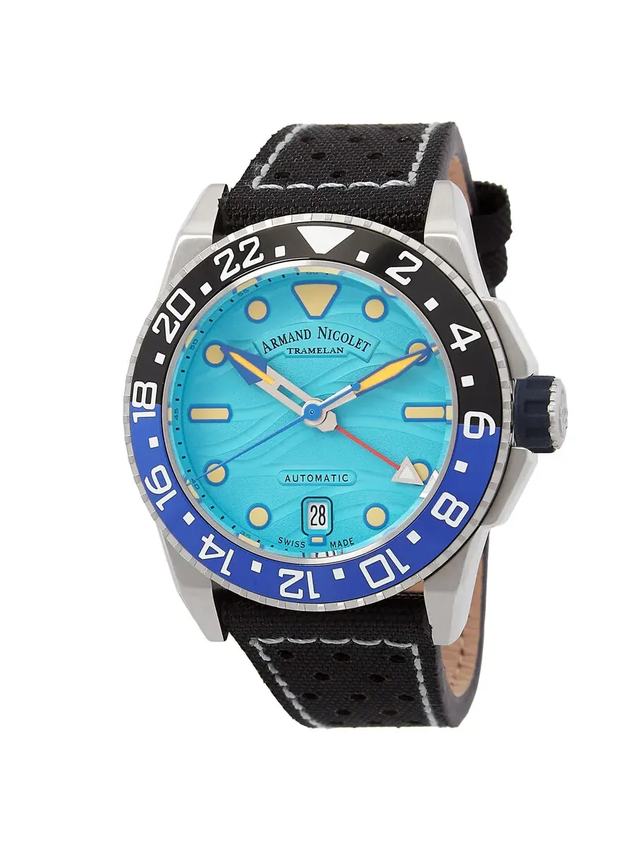 Мужские часы Armand Nicolet JSH GMT Automatic с безелем Batman A487RGU-TF-P0640NC8