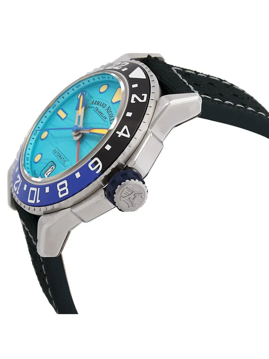 Мужские часы Armand Nicolet JSH GMT Automatic с безелем Batman A487RGU-TF-P0640NC8 — изображение 2 из 3, оттенок черный синий