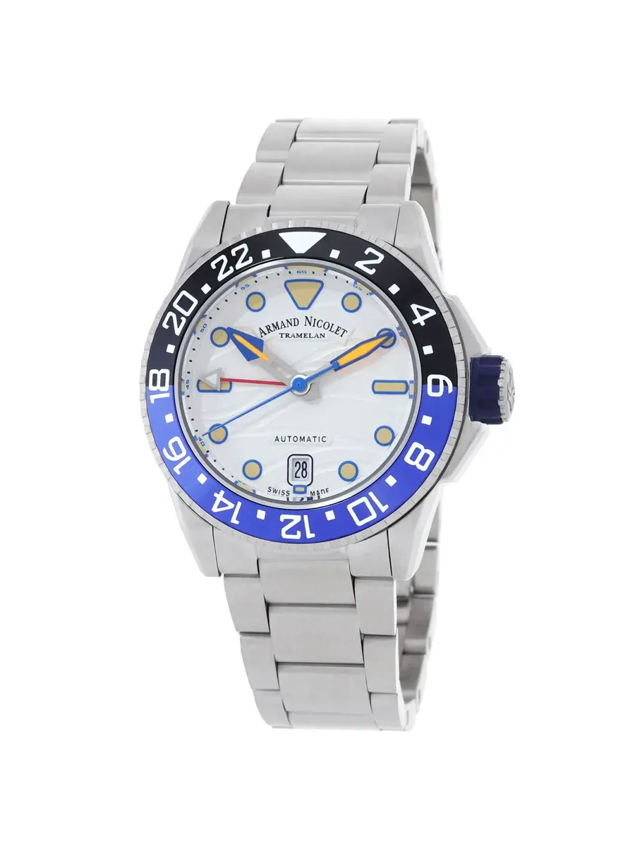 Мужские часы Armand Nicolet JSH GMT с автоматическим механизмом и серебристым циферблатом — изображение 1 из 3