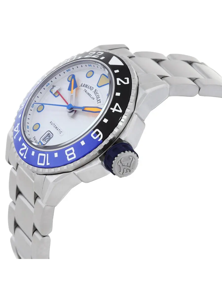 Мужские часы Armand Nicolet JSH GMT с автоматическим механизмом и серебристым циферблатом — изображение 2 из 3