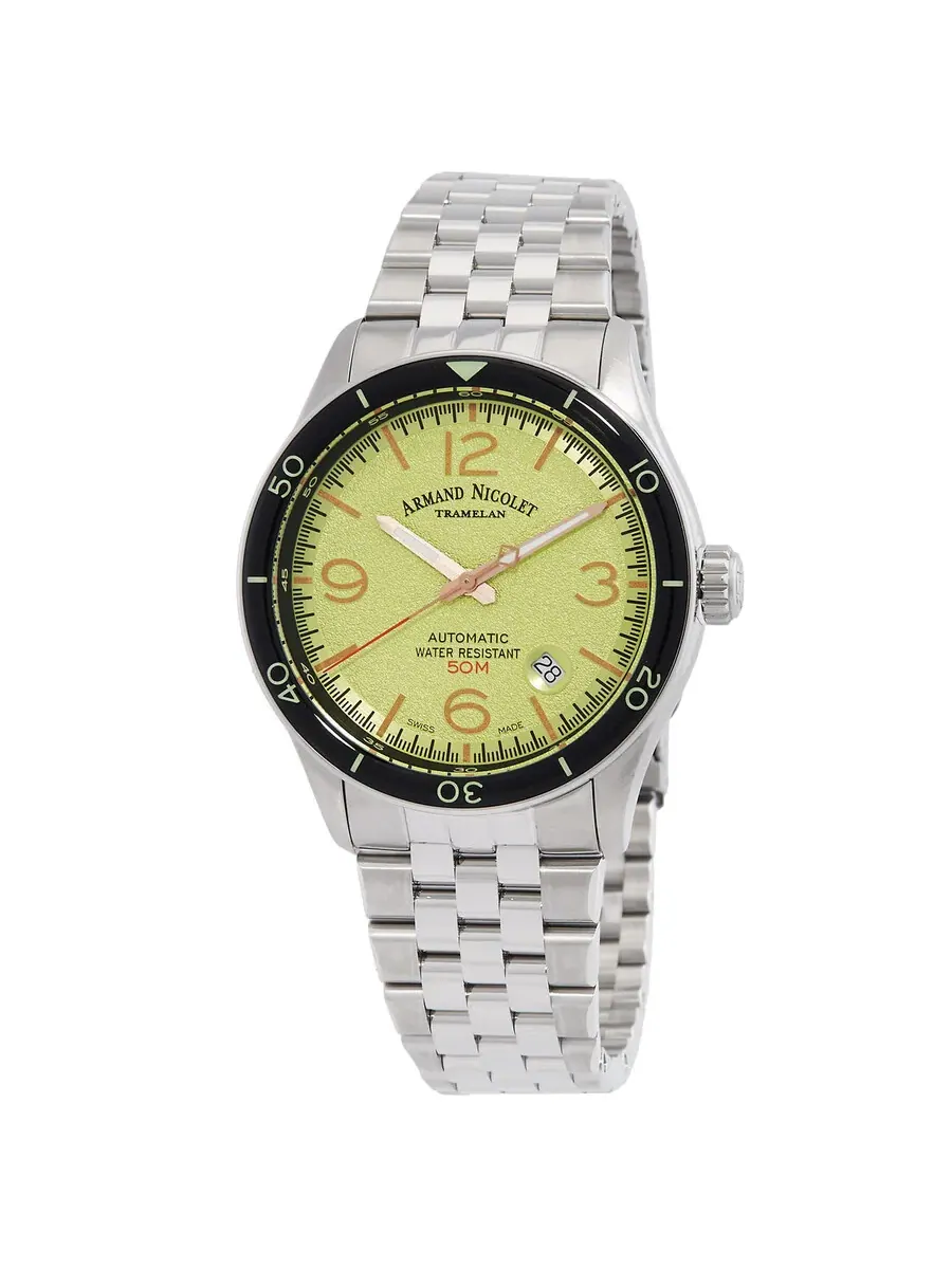 Мужские часы Armand Nicolet M2H Automatic A740HNA-VS-BMA22740A — изображение 1 из 3, оттенок яркий зеленый