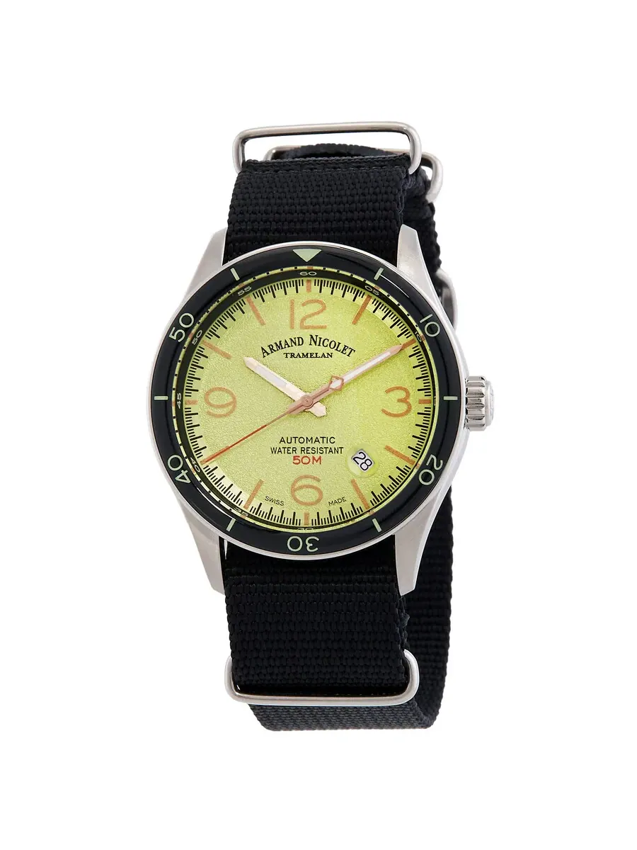 Мужские часы Armand Nicolet M2H Automatic A740HNA-VS-BN22481AANN — изображение 1 из 3, оттенок яркий зеленый