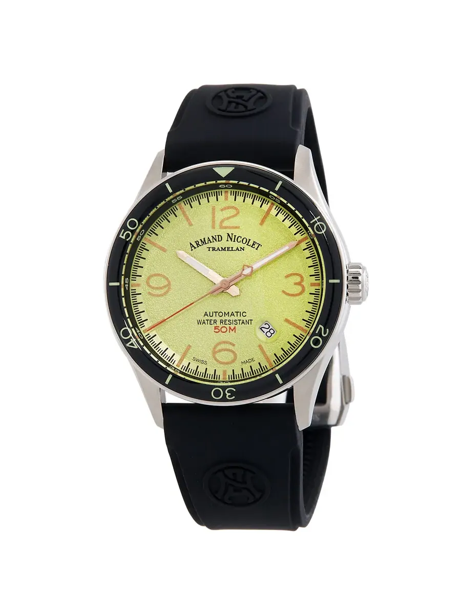 Мужские часы Armand Nicolet M2H Automatic A740HNA-VS-GG2710N — изображение 1 из 3, оттенок яркий зеленый