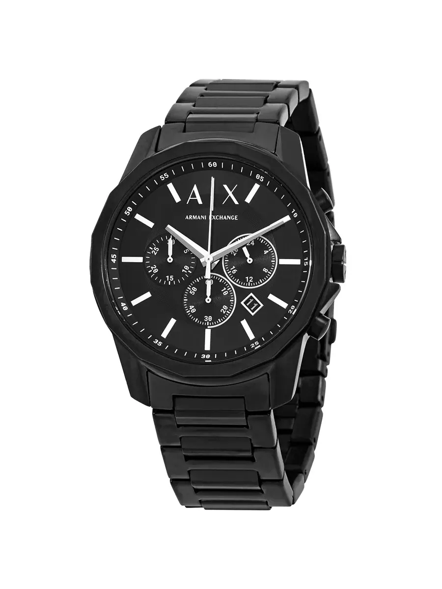 Мужские часы Armani Exchange Banks с кварцевым хронографом и черным циферблатом AX1722 — изображение 1 из 3, оттенок черный