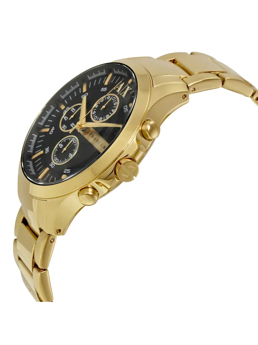 Часы Armani Exchange AX2137 с черным циферблатом, хронографом и золотым покрытием, унисекс — изображение 2 из 4