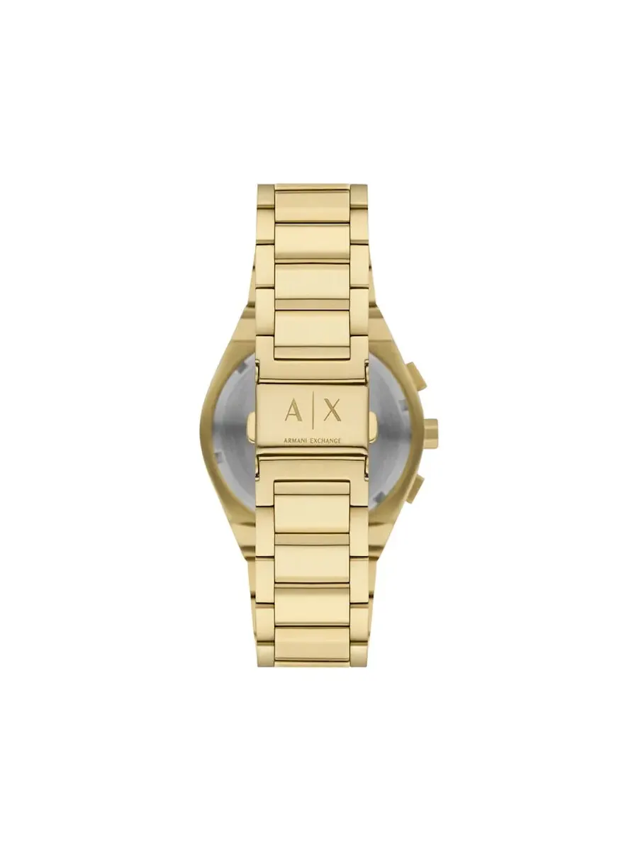 Часы Armani Exchange Chronograph с кварцевым механизмом и черным циферблатом AX4180 — изображение 4 из 4, оттенок золотистый