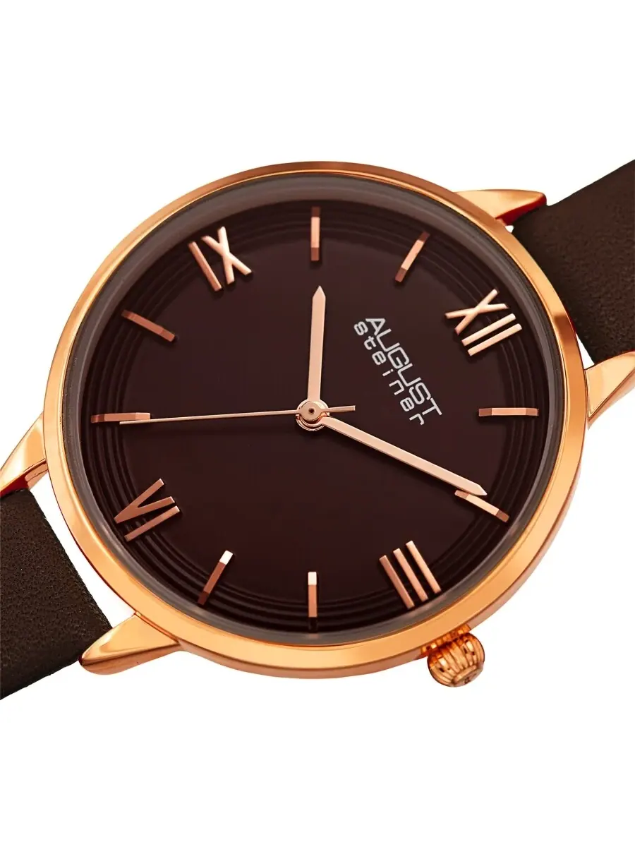 Женские часы August Steiner Quartz с коричневым циферблатом AS8263BR — изображение 2 из 4, оттенок розовый золотистый