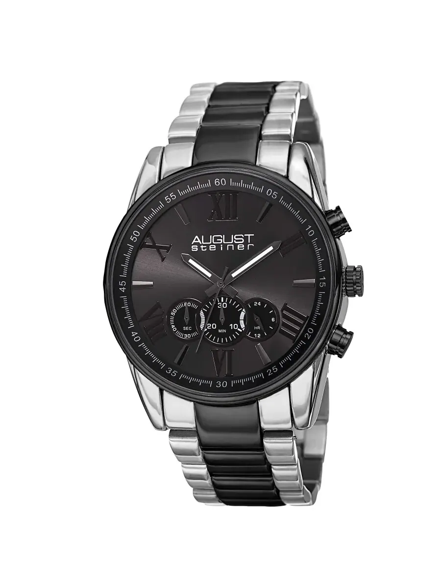 Мужские часы August Steiner Chronograph Quartz с черным циферблатом AS8163TTB — изображение 1 из 4, оттенок черный