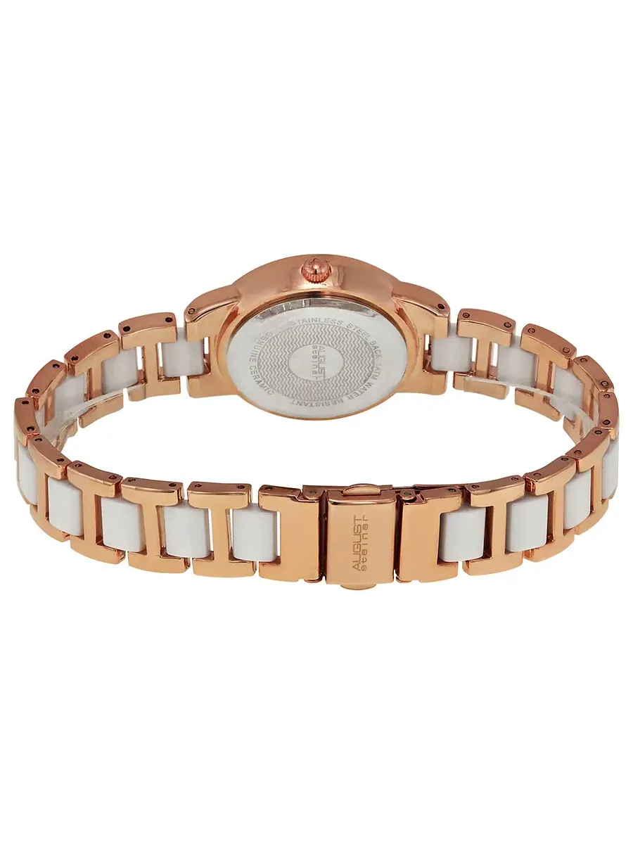 Женские часы August Steiner Crystal Glitz с розовым золотым покрытием и белой керамикой AS8052RG — изображение 3 из 4