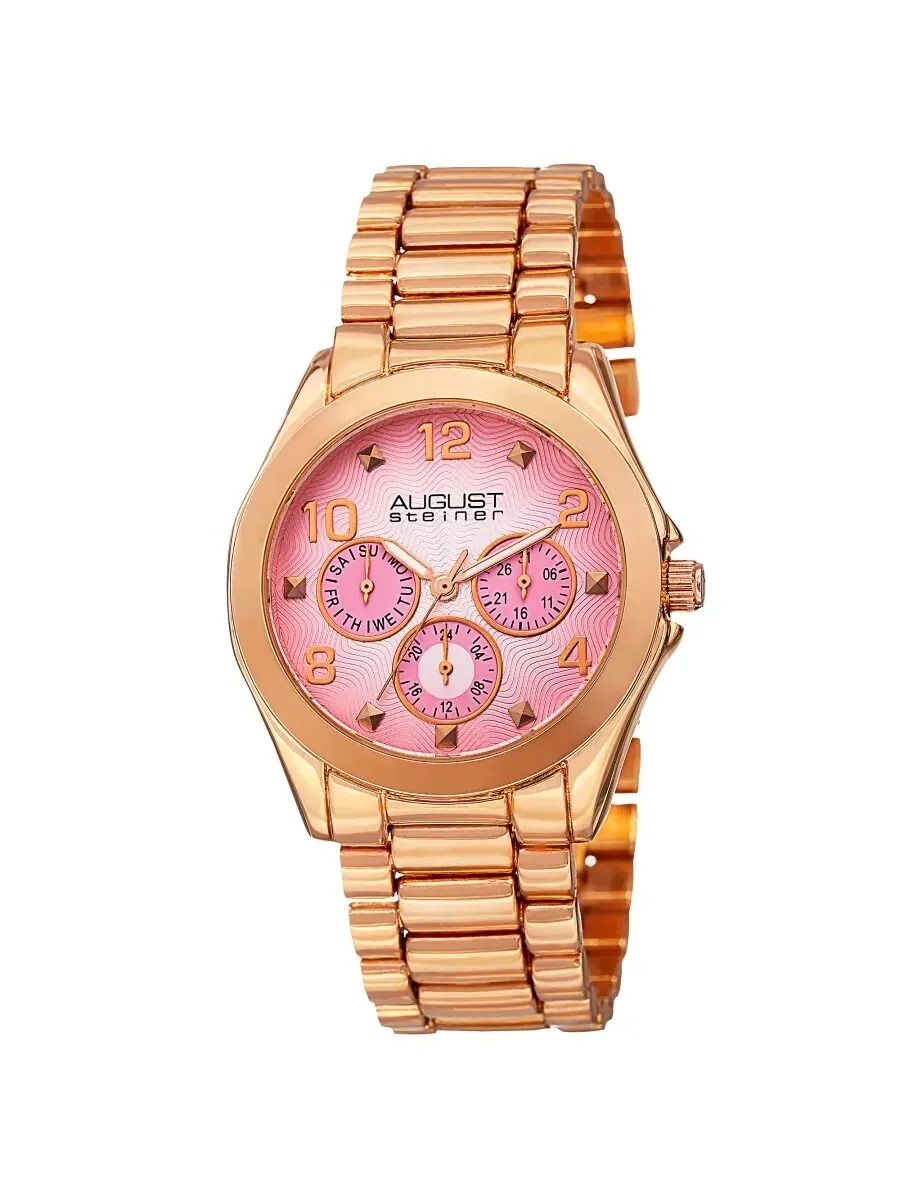 Женские часы August Steiner Quartz с розовым циферблатом AS8150RG