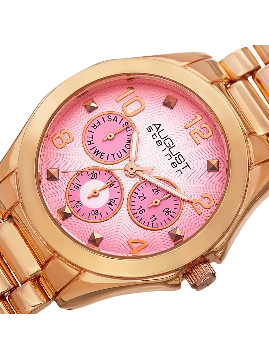 Женские часы August Steiner Quartz с розовым циферблатом AS8150RG — изображение 2 из 4, оттенок золотистый