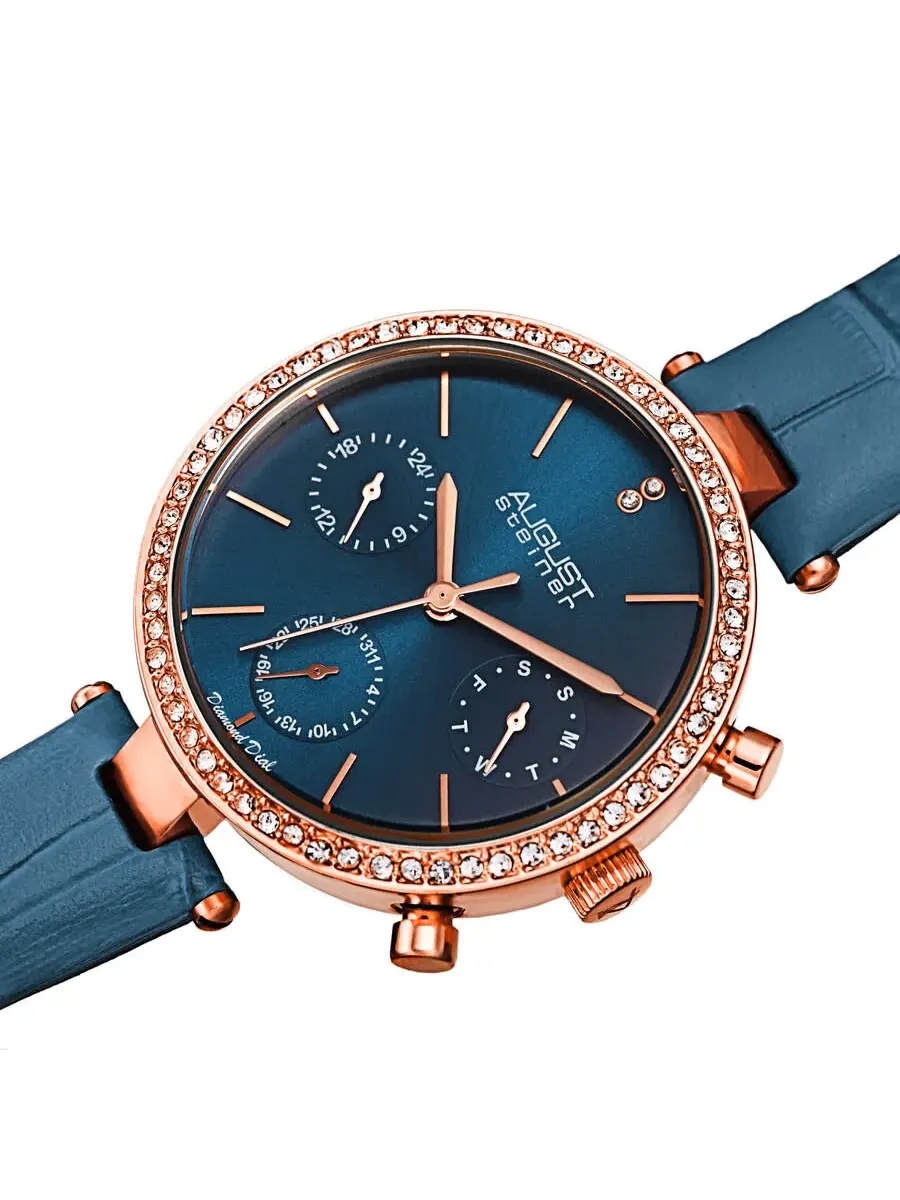 Женские часы August Steiner Quartz с синим циферблатом и бриллиантом AS8288BU — изображение 2 из 4