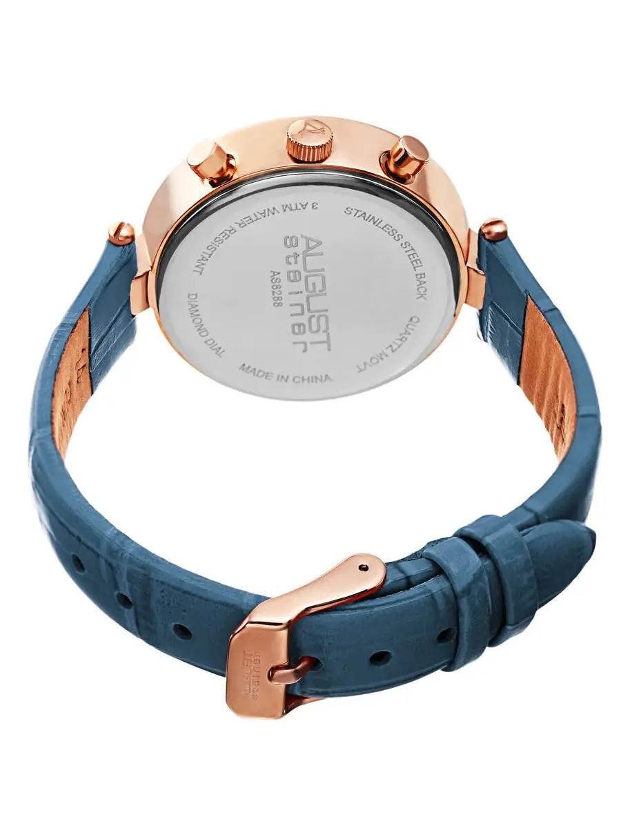 Женские часы August Steiner Quartz с синим циферблатом и бриллиантом AS8288BU — изображение 4 из 4